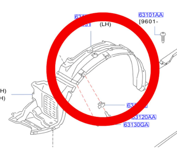 NISSAN Fender Liner Rear LHS Passenger Side - Skyline R33 GTS/T