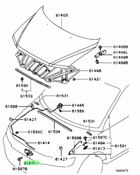 Mitsubishi Bonnet Latch - EVO 7 CT9A