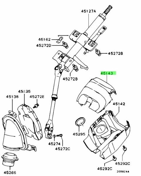 Mitsubishi Steering Column Cover Upper - EVO 7 8 9 CT9A