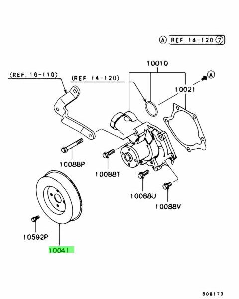 Mitsubishi Water Pump Pulley 4G63 - EVO 5 6 7 8 CP9A CT9A