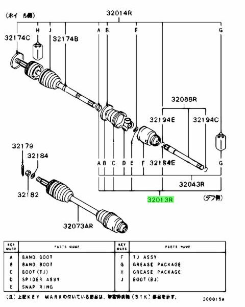 Mitsubishi Front Drive Shaft Inner CV Boot Kit - EVO 7 8 9 CT9A