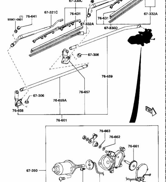 Mazda Front Wiper Arm LHS - RX7 FD3S
