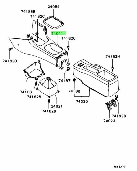 Mitsubishi Front Center Console - EVO 4 5 6 CN9A CP9A