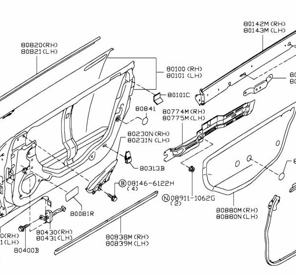 Nissan Door Weather Strip Seal LHS - R35 GTR