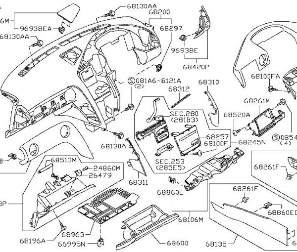 Nissan Lower Dash Pad Cover LHS  - R35 GTR 12 - 16