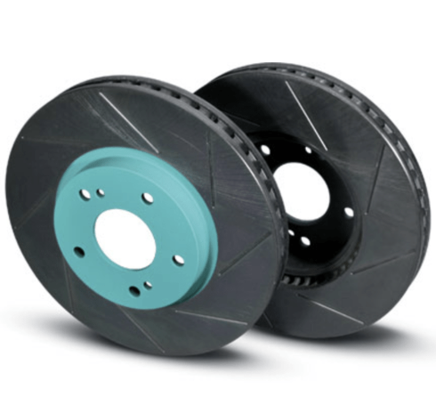 Project Mu SCR Slotted Rear Brake Disc Set - R34 GTR V Spec 2 / N1 Late Model